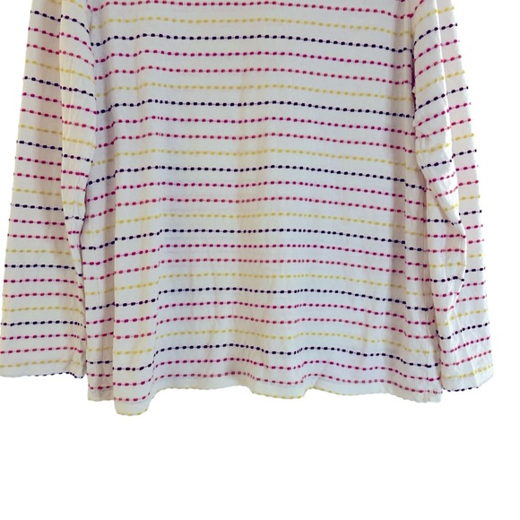 Talbots 100% cotton embroidered striped tunic top XL - Picture 6 of 11